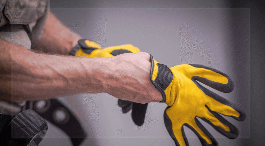 Person Wearing Gloves for Working on Bike Shifters