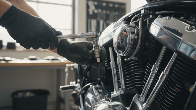 How do I check motorcycle spark plugs