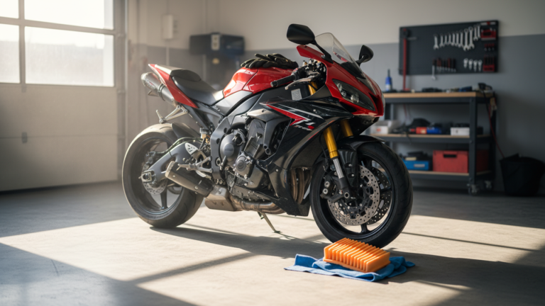 How do I clean a motorcycle air filter