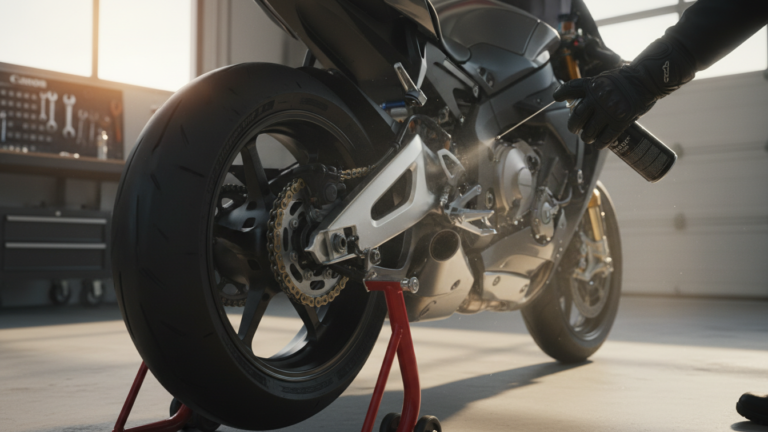 How do I maintain a motorcycle chain properly