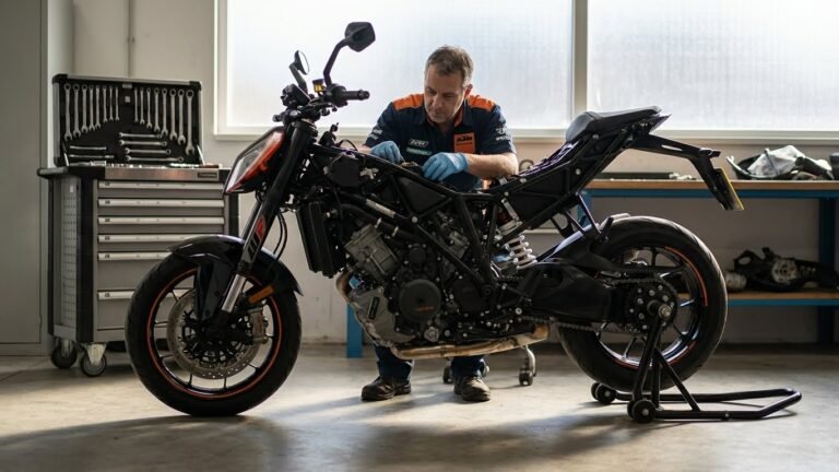 What is included in a motorcycle full service
