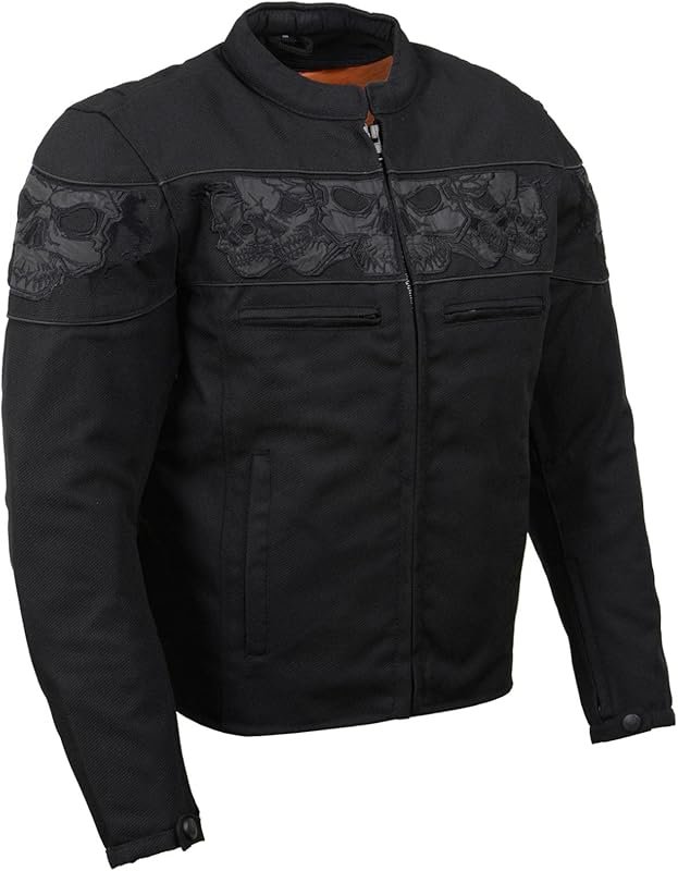 Milwaukee Leather MPM1730 Men's Black Padded Textile All Season Motorc