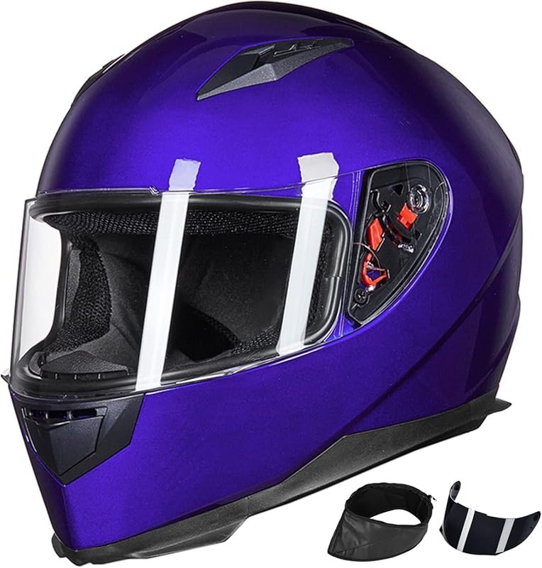 ILM Full Face Motorcycle Helmet with Removable Winter Neck Scarf and T