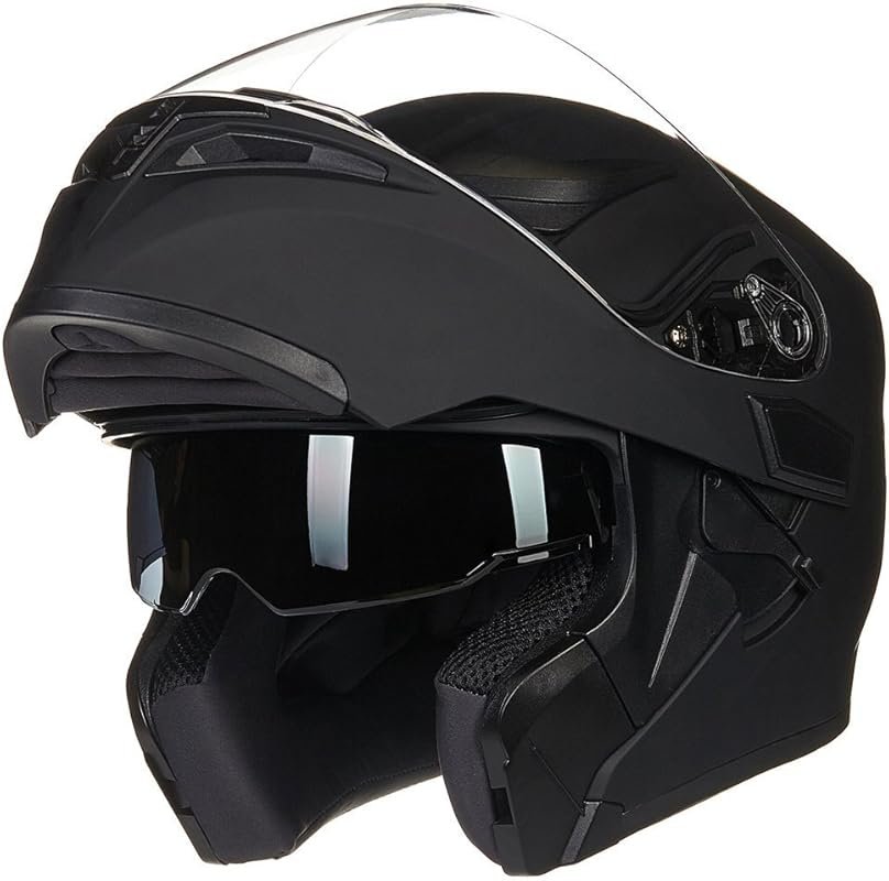 ILM Dual Visor Flip-up Modular Full Face Motorcycle Helmet, DOT Approv
