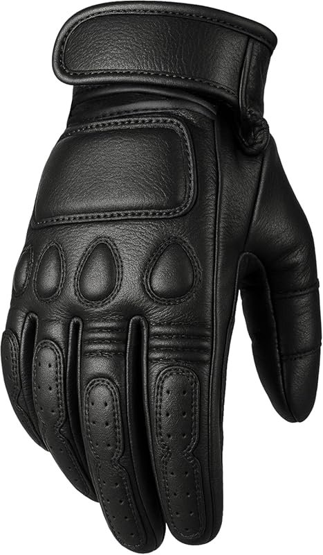 Jackets 4 Bikes Goatskin Leather Motorcycle Gloves for Men and Women, 