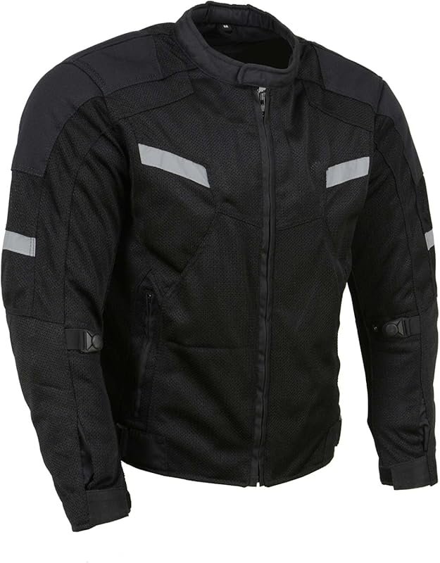 Milwaukee Leather MPM1792 Men's Black CE Armored Textile Motorcycle Ja