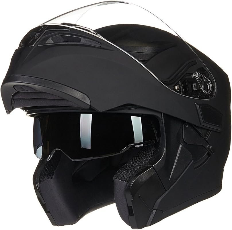 ILM Dual Visor Flip-Up Modular Full Face Motorcycle Helmet, DOT Certif