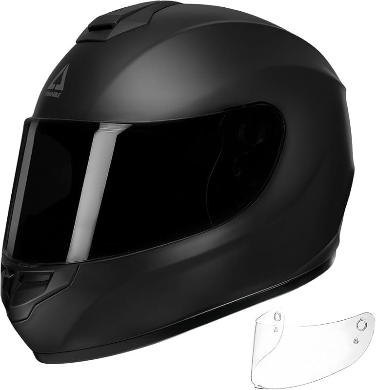 TRIANGLE Full Face Motorcycle Helmet with Tinted & Clear Visors for Me