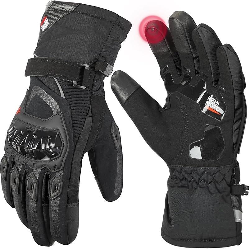KEMIMOTO Winter Waterproof Motorcycle Gloves with Touchscreen, Rainpro