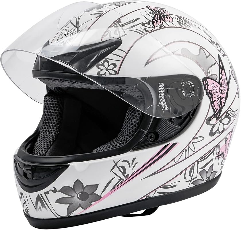 TCMT DOT Certified Butterfly Flip-Up Full Face Motorcycle Helmet with 