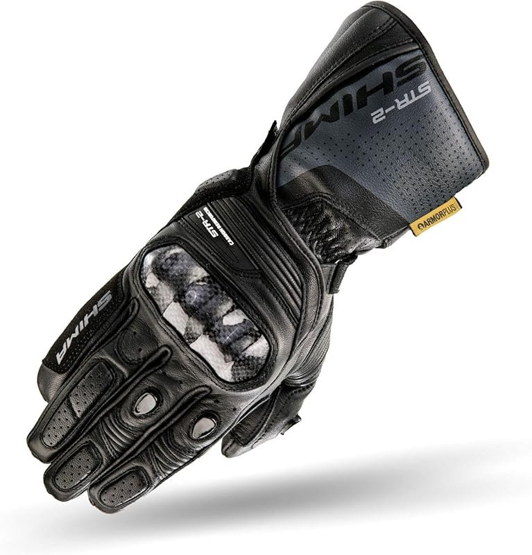 SHIMA STR-2 Leather Motorcycle Gloves with Armoured Protection, Ventil
