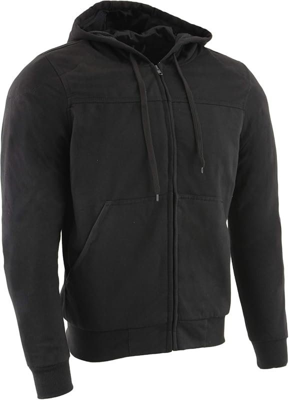 Milwaukee Leather Men's Streetguard Black CE Armored Riding Hoodie wit