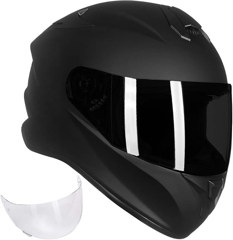 ILM Full Face Motorcycle Helmet with Enlarged Air Vents and Free Repla