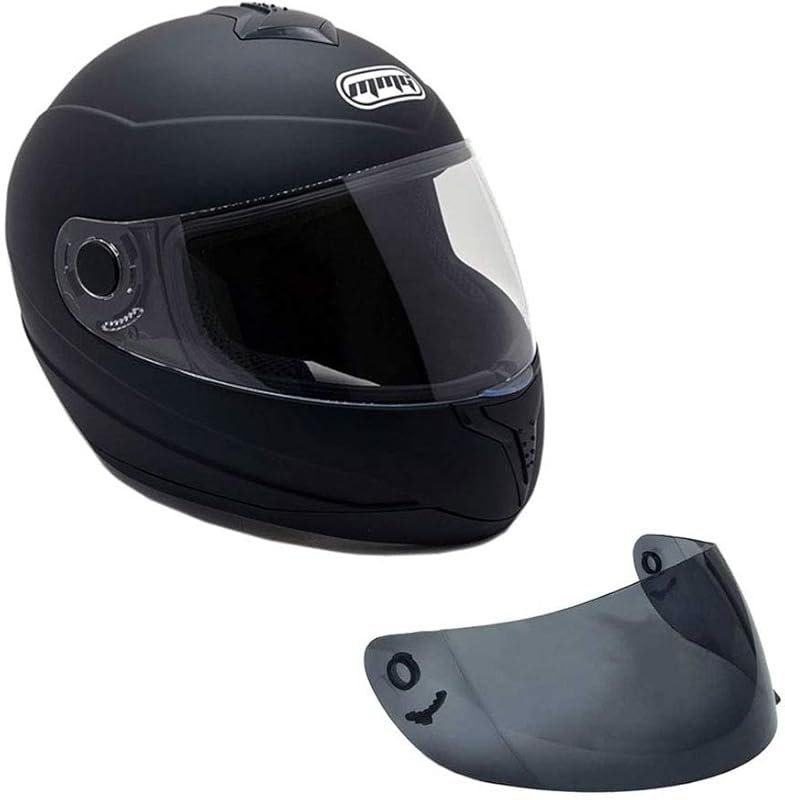 MMG Full Face Motorcycle Helmet with Clear and Spare Smoked Shield, DO