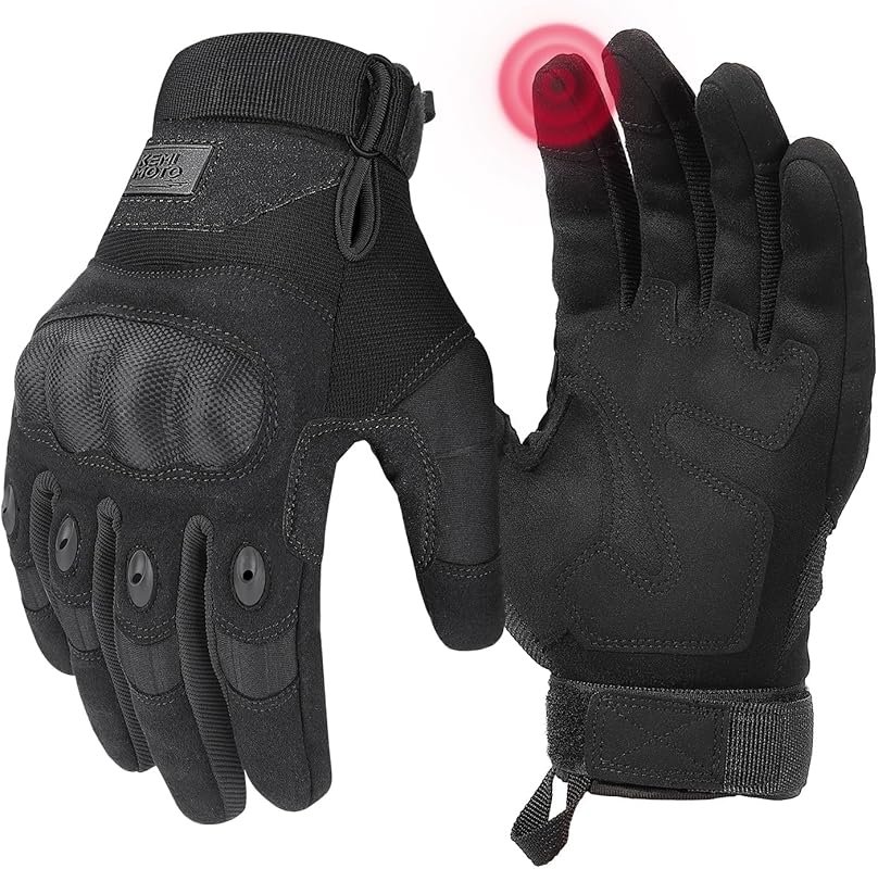 KEMIMOTO Tactical Motorcycle Gloves for Men with Hard Shell, Palm Padd
