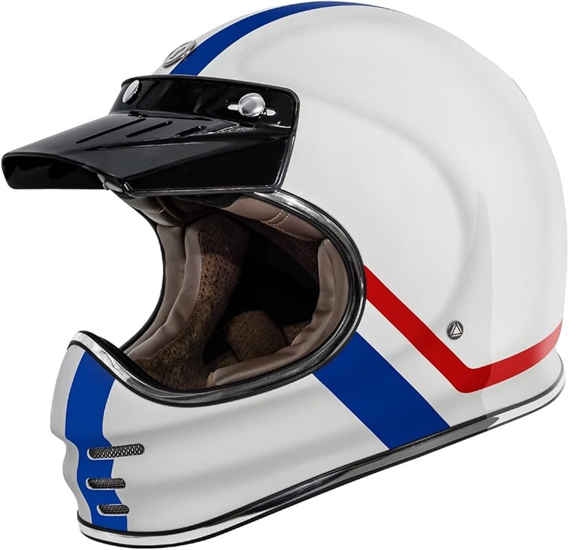 TORC T3/Baja Fiberglass Retro Full-Face Helmet – DOT & ECE Approved Cl