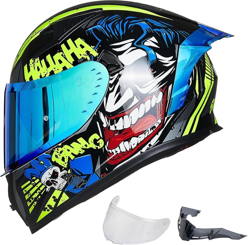 ILM Full Face Motorcycle Helmet with Pinlock Visors, Fins, DOT Certifi