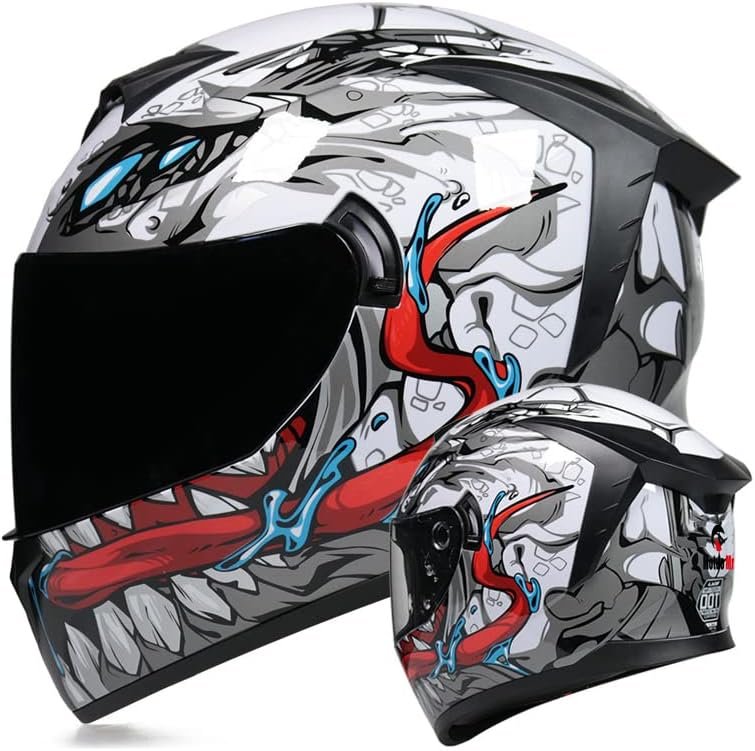 Unisex Adult Full Face Motorcycle Helmet, DOT Approved with Graphic fo