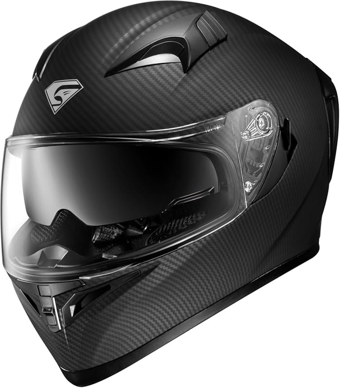 KYPARA Full Face Motorcycle Helmet with Internal Tinted Visor, DOT App