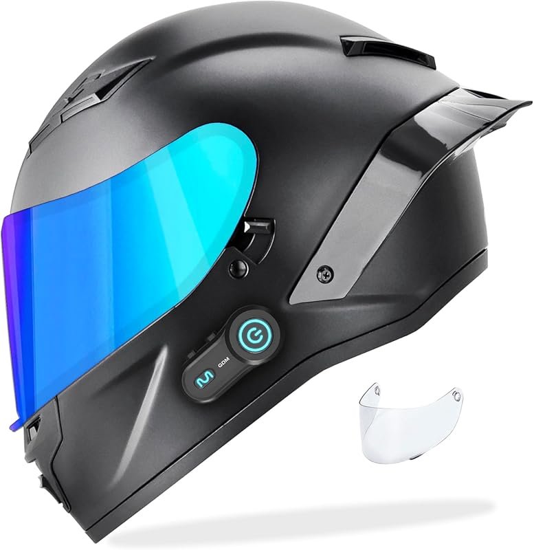 GDM Demon Full Face Motorcycle Helmet with Bluetooth and Advanced Vent