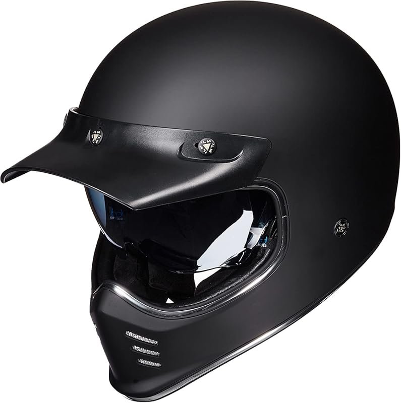 ILM Vintage Full Face Motorcycle Helmet with Inner Visor, Compatible w