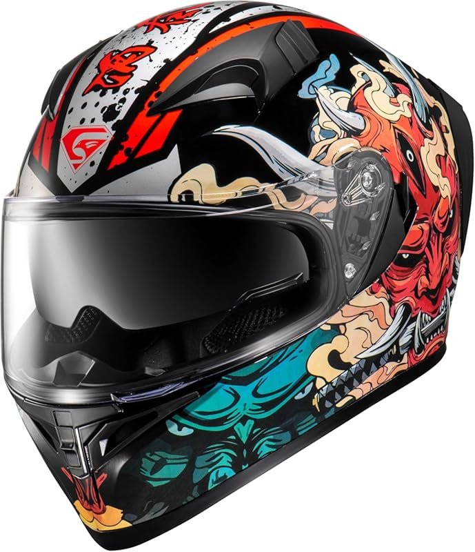 KYPARA Full Face Motorcycle Helmet with Internal Tinted Visor, DOT Cer
