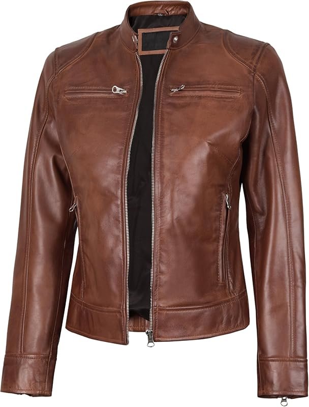 fjackets Women's Real Lambskin Leather Jacket Stylish and Durable Leat