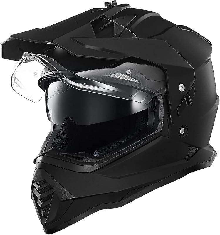 ILM Dual Sport Adventure Motorcycle Helmet with Pinlock Sun Visor for 