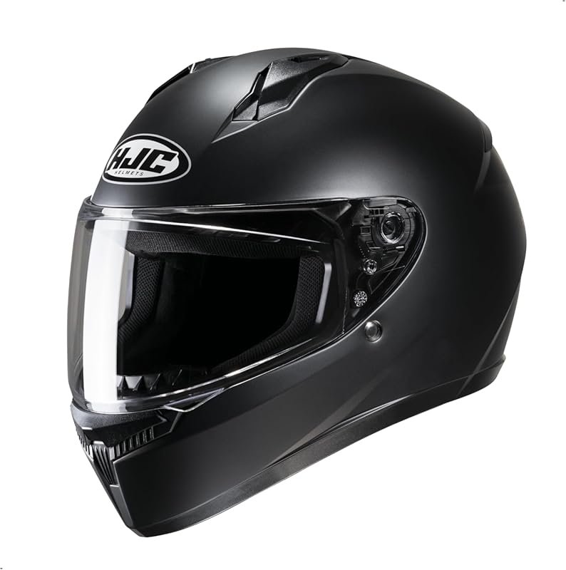 HJC C10 Solid Full Face Motorcycle Helmet in Semi Flat Black, Large Si