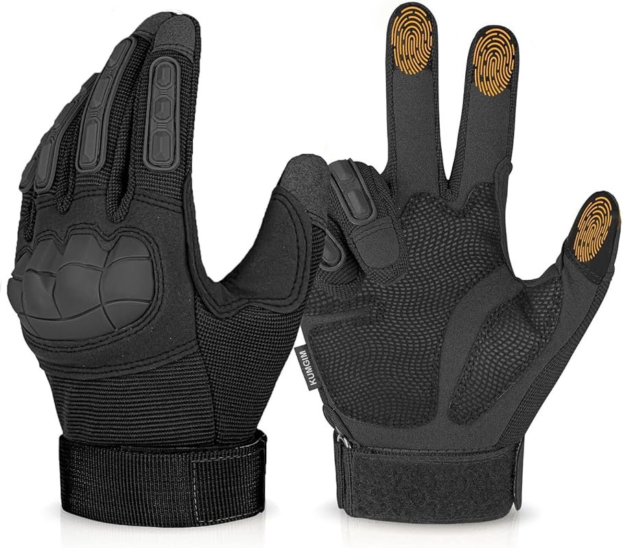 Tactical Motorcycle Combat Gloves for Men with Touchscreen, Hard Knuck