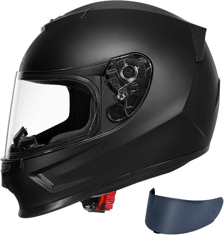 TRIANGLE Youth Lightweight Full Face Motorcycle Helmet with 2 Visors,