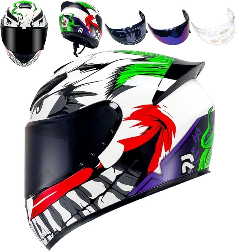 Full Face Motorcycle Helmet with Pinlock Compatible Clear & Tinted Vis