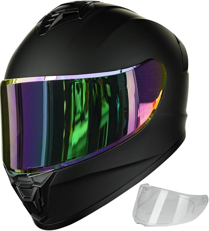 Lightweight Full Face Motorcycle Helmet for Men and Women with Extra C