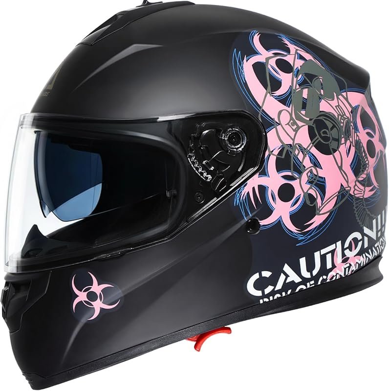 TRIANGLE Full Face Motorcycle Helmet with Dual Visors and Smoked Sunsh