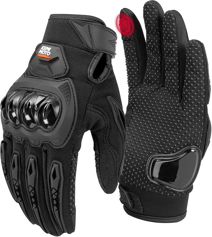 KEMIMOTO Touchscreen Motorcycle Gloves with Protective Shell and Anti-