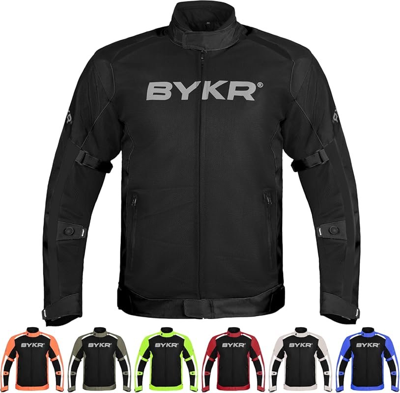 BYKR Men’s Dual Sports Mesh Motorcycle Jacket with Breathable, CE Armo