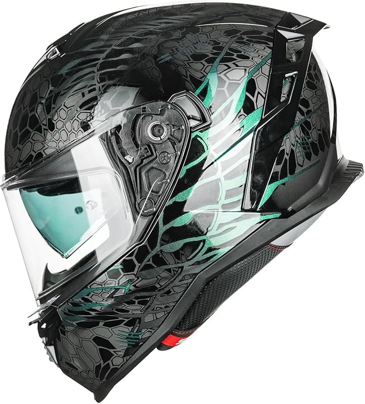 ILM Full Face Dual Visor Street Racing Motorcycle Helmet with Pinlock,
