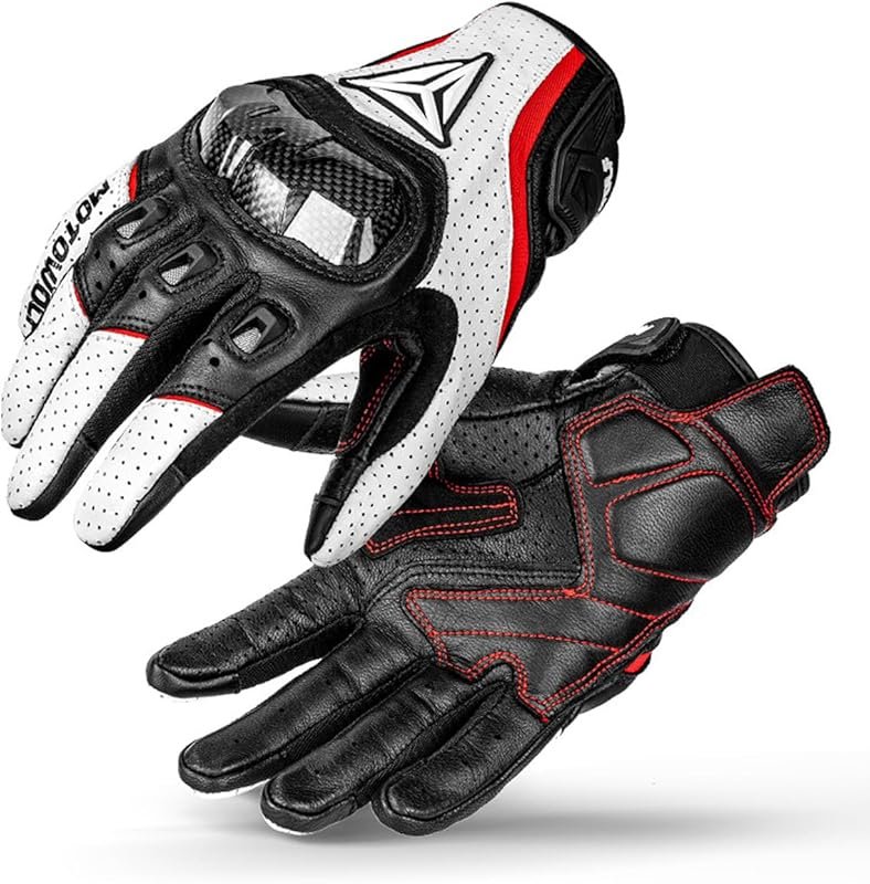 Men’s and Women’s Carbon Fiber Touchscreen Motorcycle Gloves, Breathab