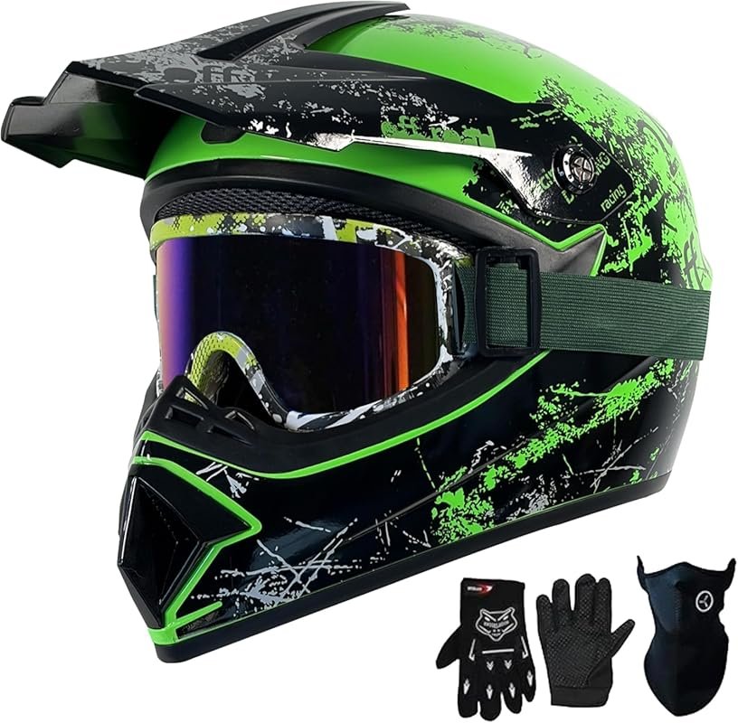 Kids Full Face Motorcycle Helmet DOT Certified for Dirt Bike, ATV, Mot