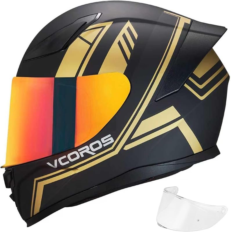 VCOROS Full Face Motorcycle Helmet for Unisex Adults, DOT Approved, Mo