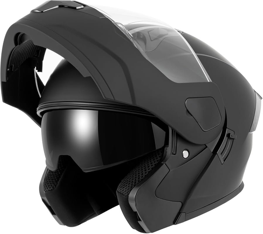 SPARK Adult Modular Motorcycle Helmet Flip-Up Dual Visor Full Face DOT