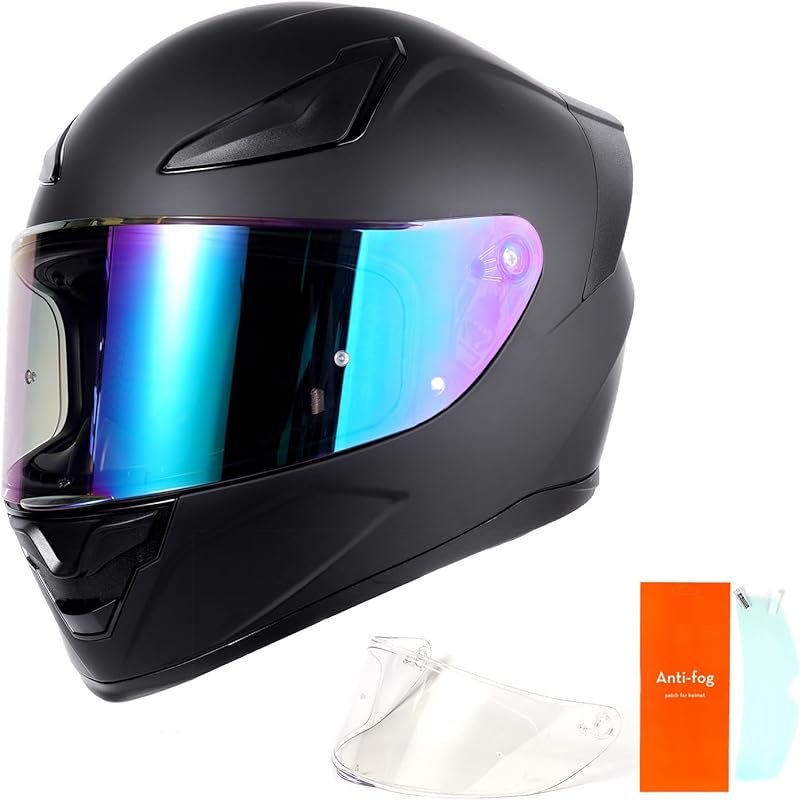 OTS Dual Visor Full Face Motorcycle Helmet, DOT Certified Lightweight 