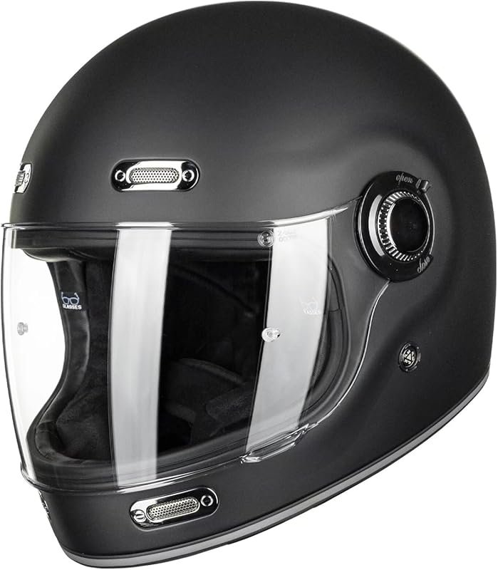 ILM Full Face Retro Motorcycle Helmet with Visor, Pinlock Compatible, 