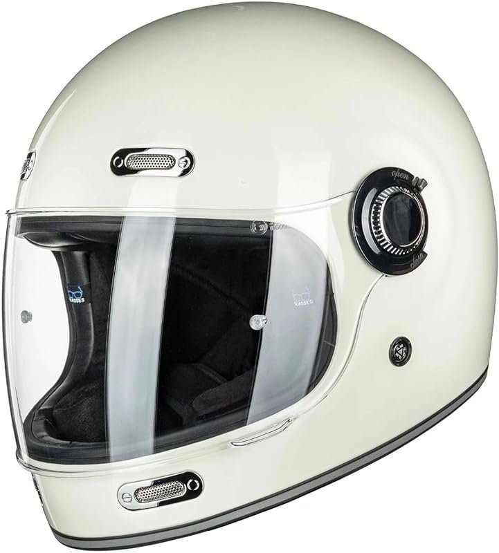 ILM Full Face Retro Motorcycle Helmet with Visor, Pinlock Compatible, 