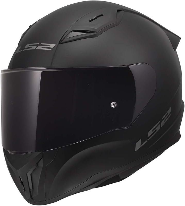 LS2 Centric Full Face Motorcycle Helmet in Blackout Matte Black, X-Sma