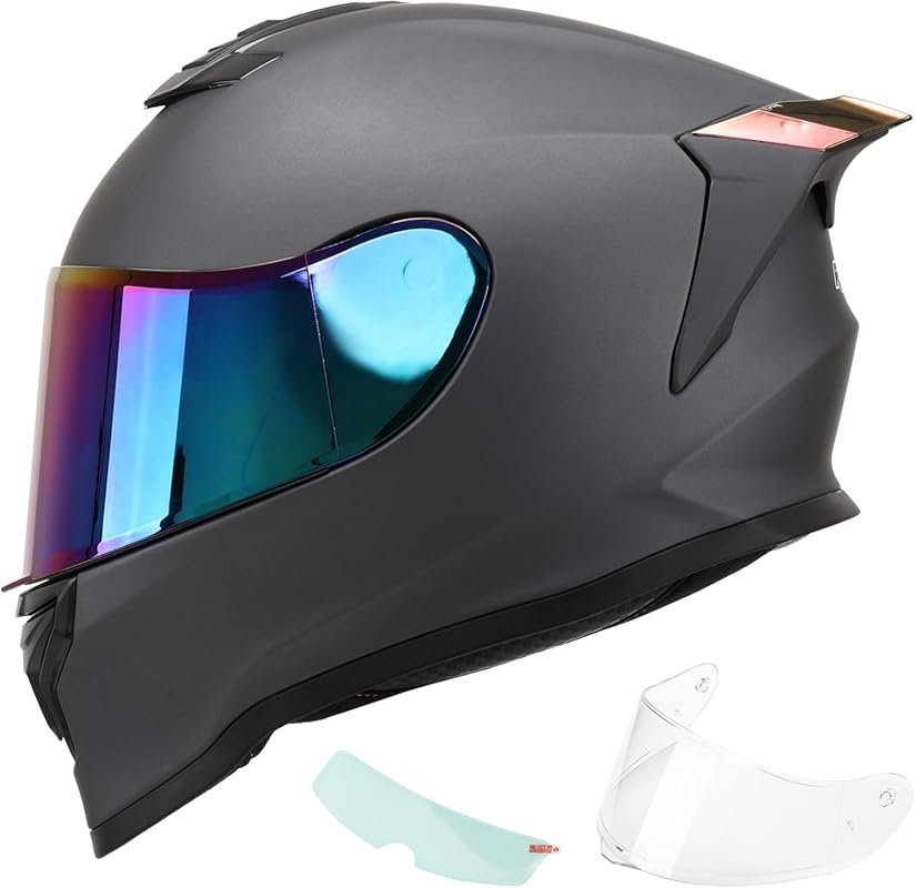 Lightweight DOT Approved Full Face Motorcycle Helmet Designed for Raci