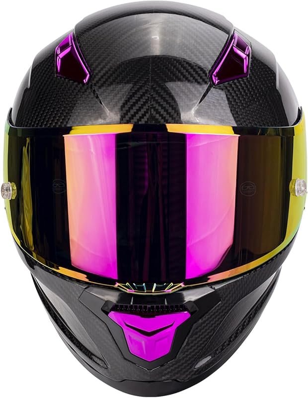 Sport Touring Carbon Fiber Full Face Motorcycle Helmet with Spoiler an