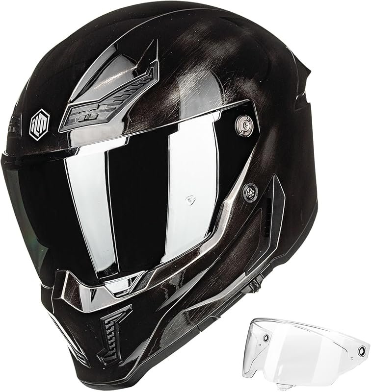 ILM Full Face Motorcycle Helmet for Men and Women with Dual Visors, Pi