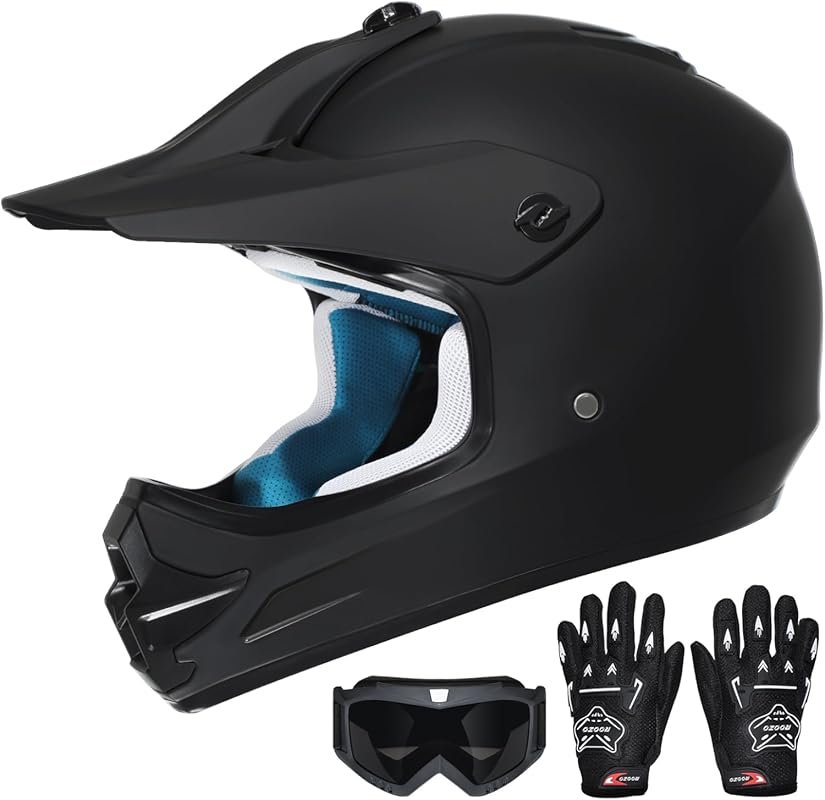 Youth Full Face Dirt Bike Helmet with DOT Certification, Adjustable Go