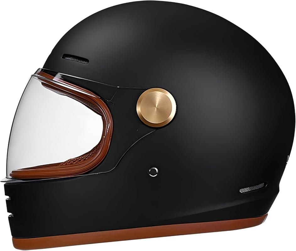 Retro Full Face Motorcycle Helmet for Adults with Ventilation System, 